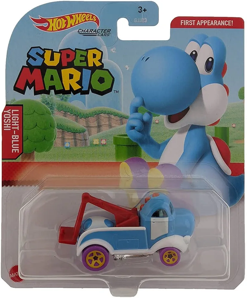 Hot Wheels Super Mario Light Blue Yoshi Character Cars