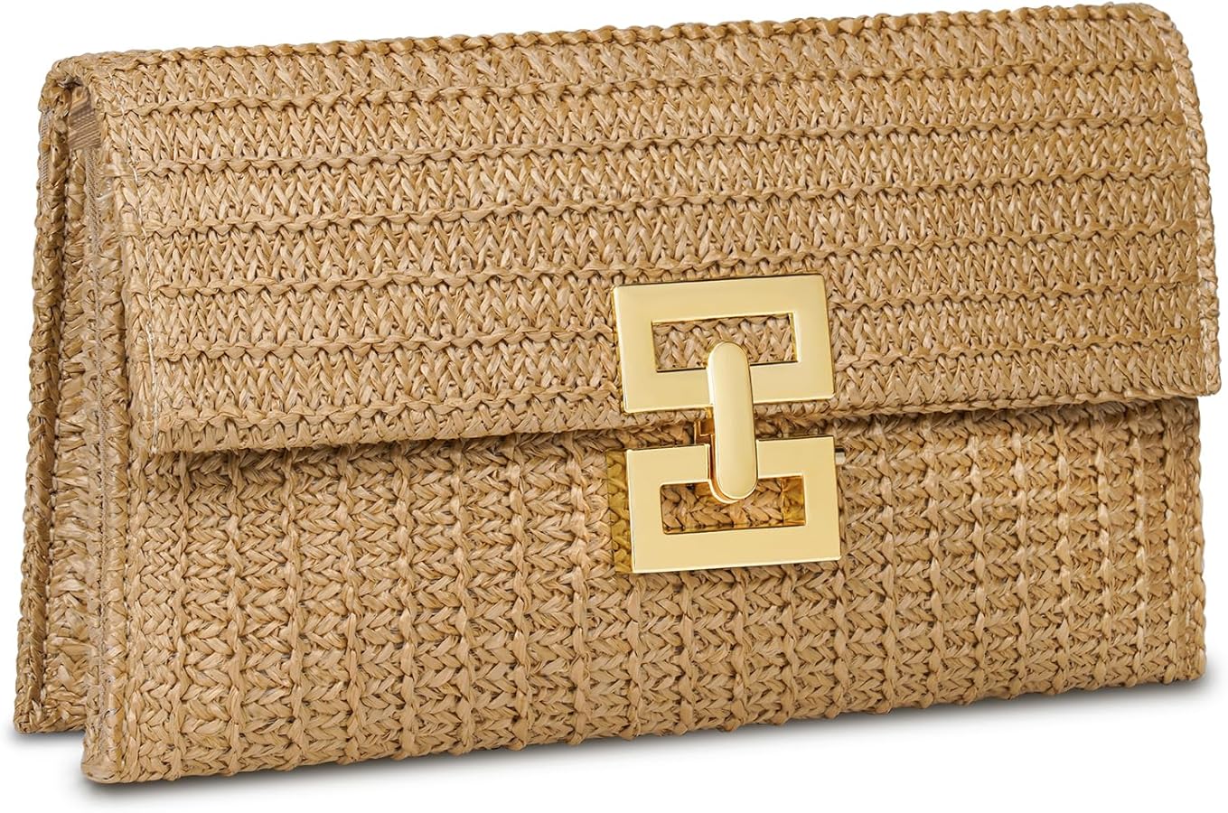 Straw Clutch Purse for Women Designer Evening Handbag Summer Beach Shoulder Crossbody Bag