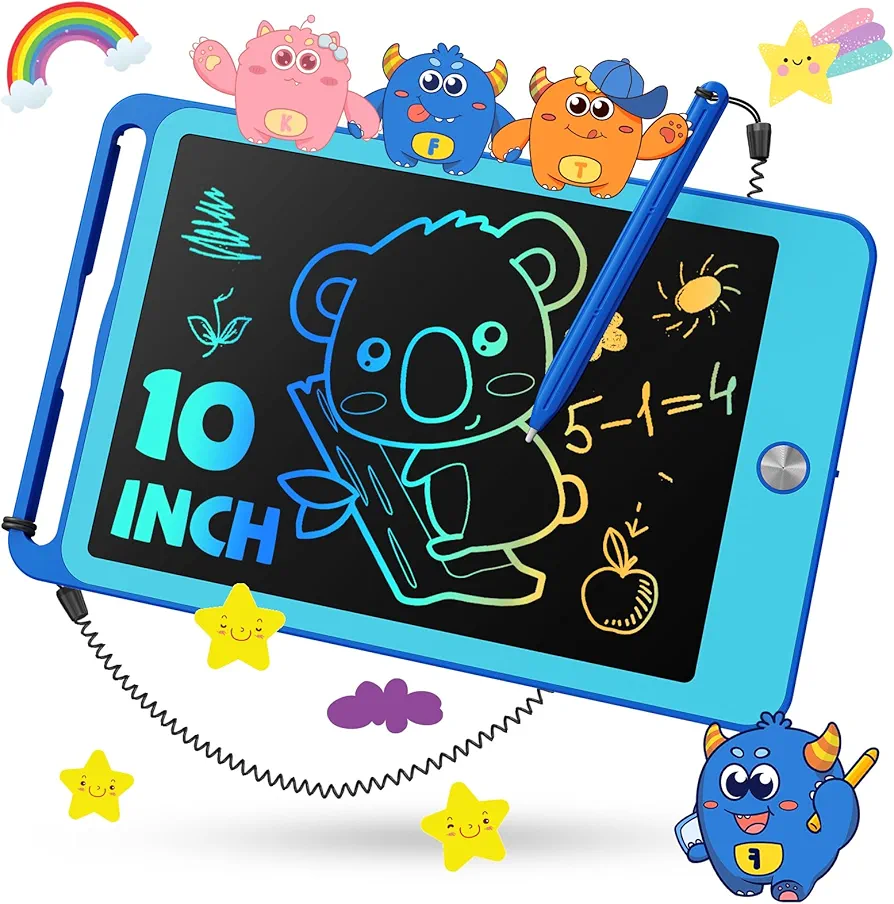 TEKFUN Kids Toys for 3+ Years Old Boys Girls Toddler, 10inch LCD Writing Tablet Erasable Drawing Tablet Writing Pads, Kids Travel Learning Toys Boys Girls Birthday Gifts Age 3 4 5 6 7 (Blue)