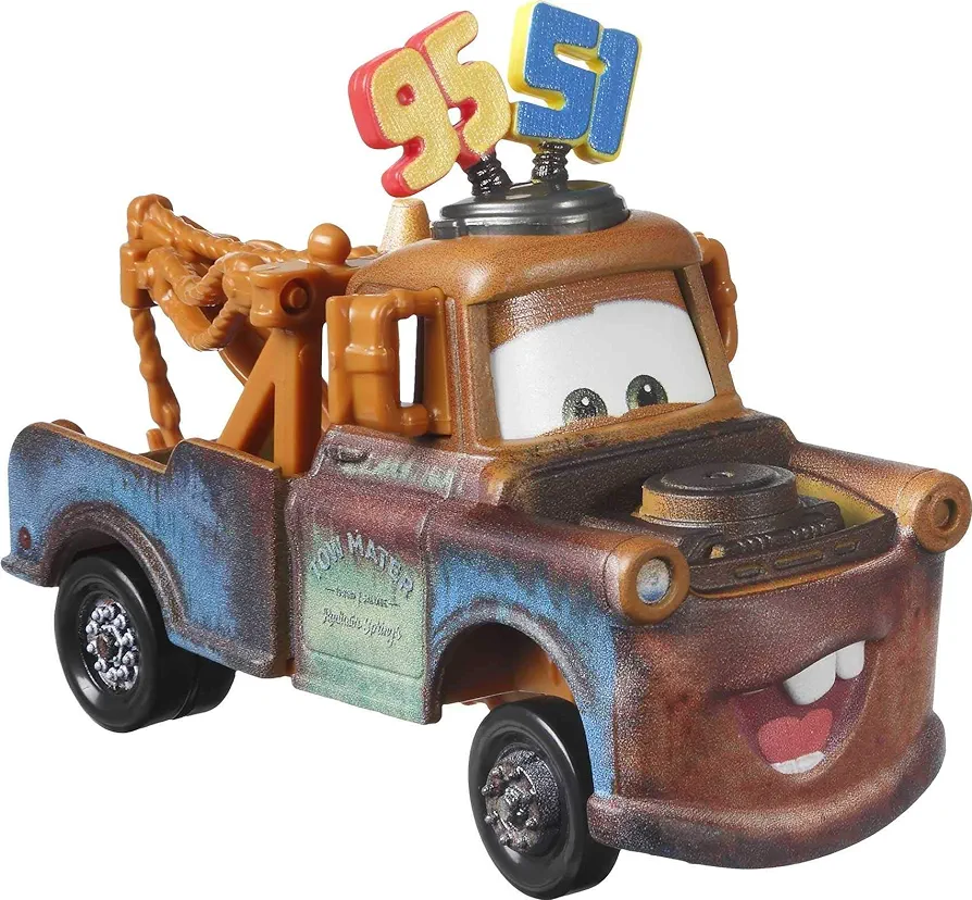 Disney Cars Toys Pixar Cars Die-Cast Oversized Team 95 and 51 Mater Vehicle, Collectible Toy Truck Gifts for Kids Age 3 and Older, Multi