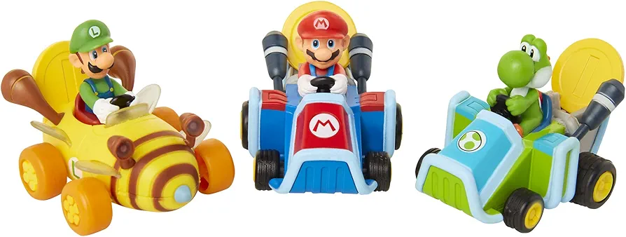 Super Mario Coin Racers Cars 3Pk Vehicle Set, Yellow