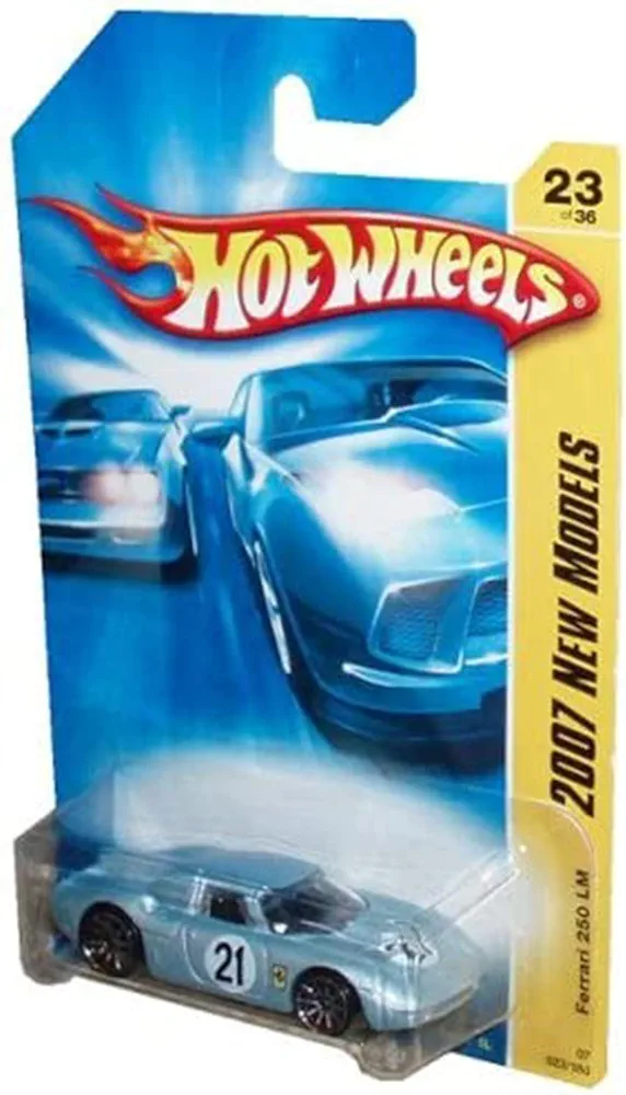 Mattel Hot Wheels 2007 New Models Series 1:64 Scale Die Cast Metal Car # 23 of 36 : Silver Luxury Sport Coupe Ferrari 250 LM