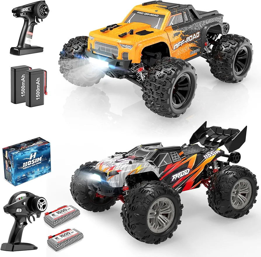 Hosim Brushless RC Car, 1:16 55+KMH 4WD Fast Remote Control Car & 1:14 Fast 52+ KMH High Speed RC Truck