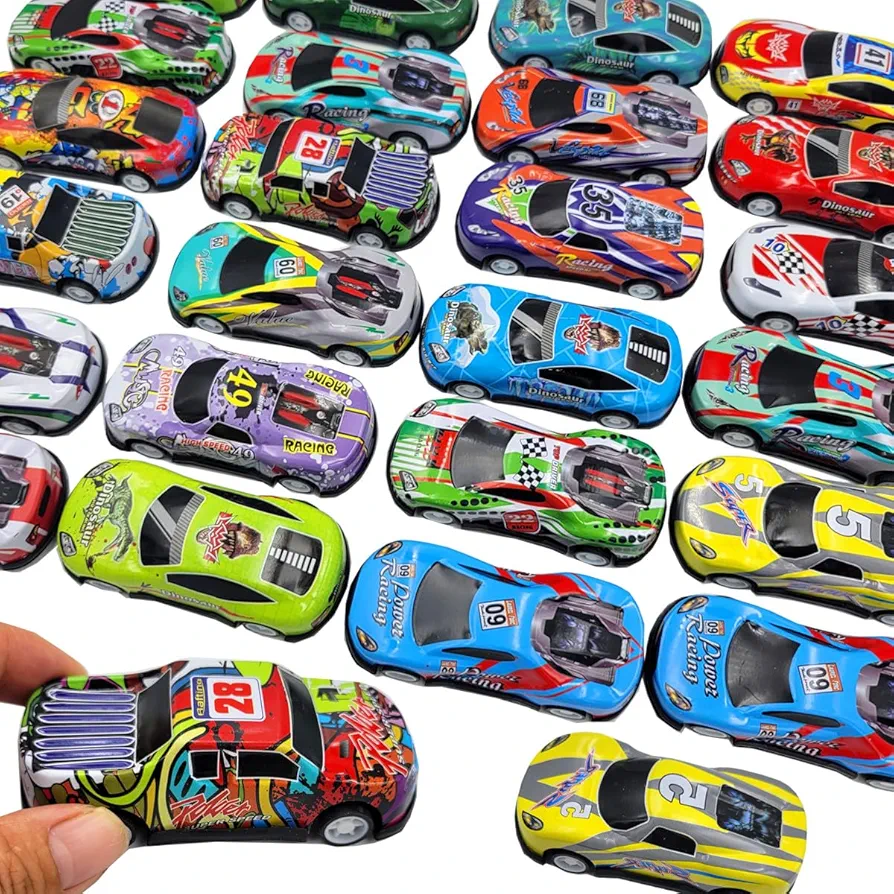 24 Pack Race Cars 1:64 Scale Pull Back Racing Cars Die cast Cars Toy Vehicles Playset,Party Favors, Goodie Bag Stuffers, Vehicles Toys Gift for Boys and Girls (Family Edition)