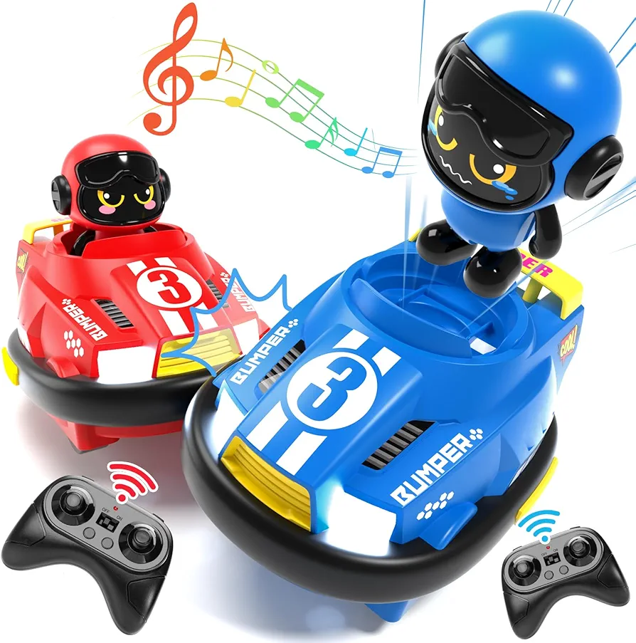 2 Pack Remote Control Bumper Cars Toys for Ages 5-7 Kids|RC Cars Toys for Ages 2-4 Toddlers|Birthday Gift for 3 4 5 6 7 8 Year Old Boys