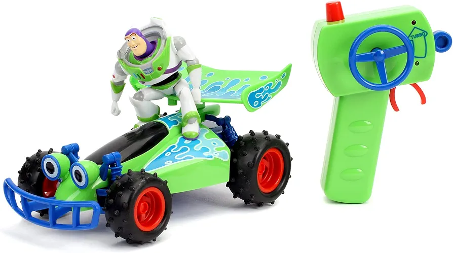 Jada Toys Jada Disney Pixar Toy Story 4 Turbo Buggy W/Buzz Lightyear Radio Control Vehicle, 2.4 Ghz, 1: 24, Multi