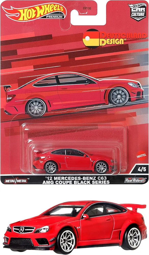 Hot Wheels Car Culture Circuit Legend Mercedes-Benz C63 AMG Coupe Black Series, Premium 1:64 Scale Die-Cast Vehicle