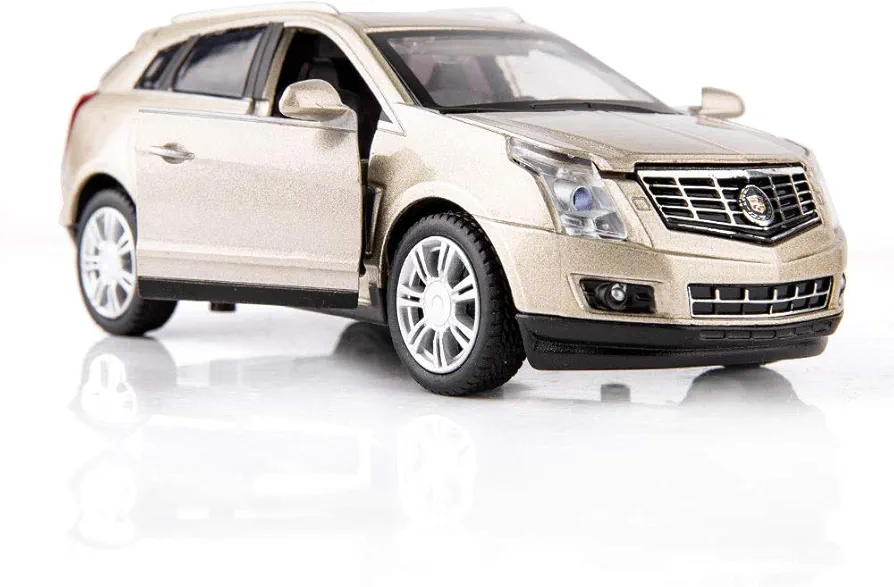 Diecast Model SUV Cars Toy Cars, SRX 1:32 Scale Alloy Pull Back Toy Car with Sound and Light Toy for Girls and Boys Kids Toys (Champagne)