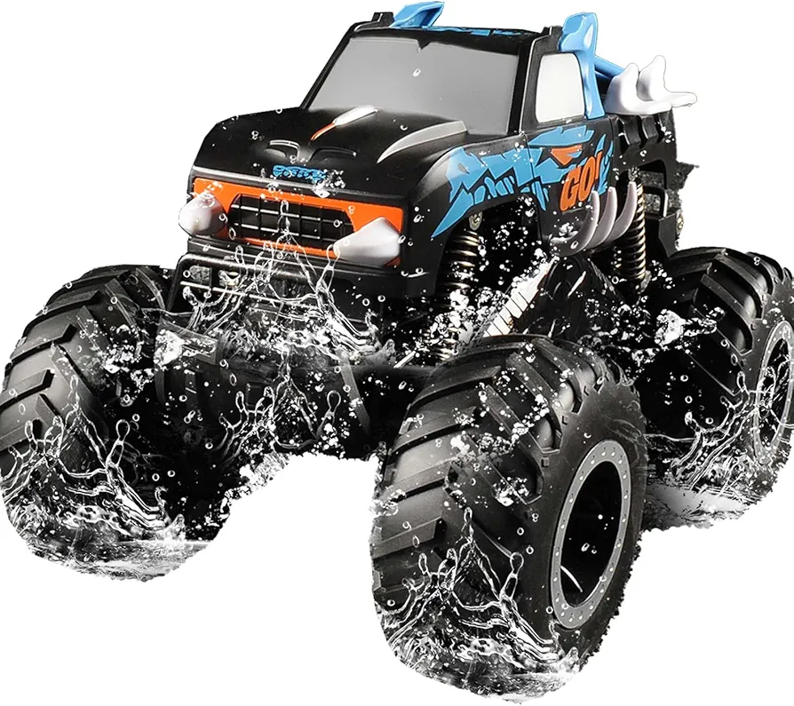 Remote Control Monster Trucks for Boys 8-12, 1:16 Amphibious Rc Cars for Kids 4-7， Waterproof 4x4 All Terrain 4WD Off-Road Rc Car Gifts for Boys/Girls Age 3-5